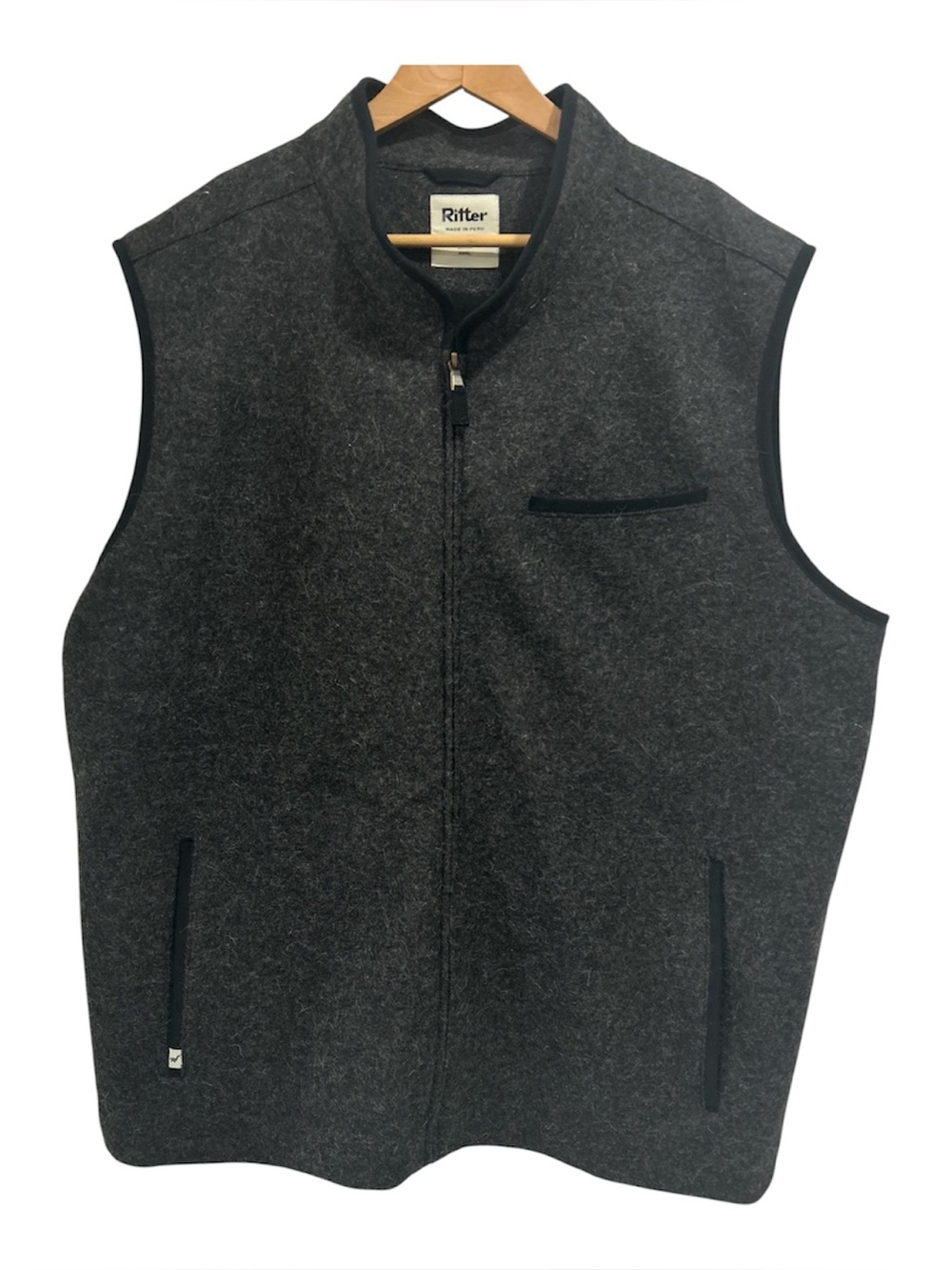 Ritter The Alpaca Full Zip Rittervest with Zipper Pockets in Charcoal - XXXL